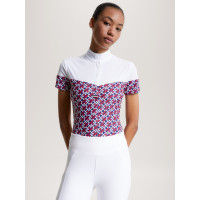 Polo de concours Tommy Hilfiger Equestrian Madison Monogram manches courtes femme Multicouleur