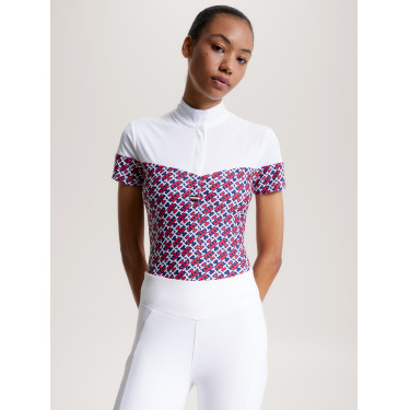 Polo de concours Tommy Hilfiger Equestrian Madison Monogram manches courtes femme Polo de concours Tommy Hilfiger Equestrian Madison Monogram manches courtes femme