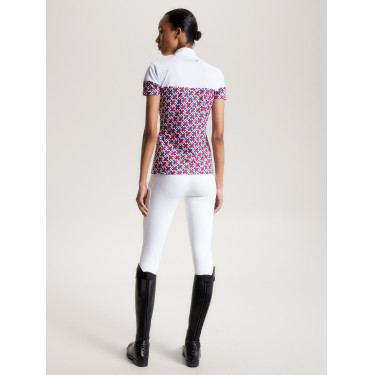 Polo de concours Tommy Hilfiger Equestrian Madison Monogram manches courtes femme Polo de concours Tommy Hilfiger Equestrian Madison Monogram manches courtes femme