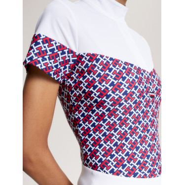 Polo de concours Tommy Hilfiger Equestrian Madison Monogram manches courtes femme Polo de concours Tommy Hilfiger Equestrian Madison Monogram manches courtes femme