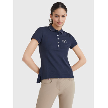 Polo Tommy Hilfiger Equestrian à strass manches courtes femme Polo Tommy Hilfiger Equestrian à strass manches courtes femme