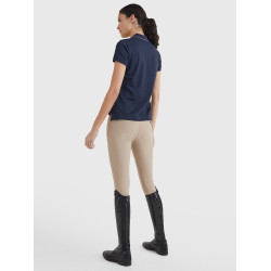 Polo Tommy Hilfiger Equestrian à strass manches courtes femme Bleu marine Polo Tommy Hilfiger Equestrian à strass manches courtes femme Bleu marine