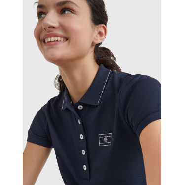 Polo Tommy Hilfiger Equestrian à strass manches courtes femme Polo Tommy Hilfiger Equestrian à strass manches courtes femme