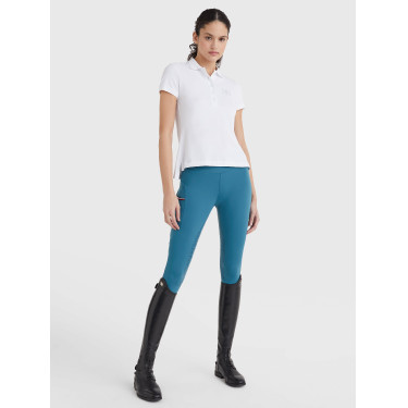 Polo Tommy Hilfiger Equestrian à strass manches courtes femme Blanc