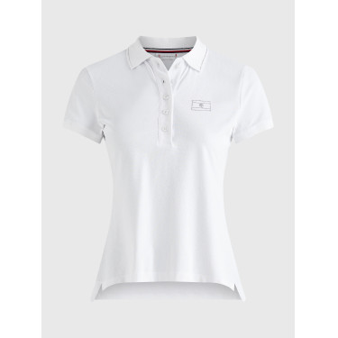 Polo Tommy Hilfiger Equestrian à strass manches courtes femme Blanc