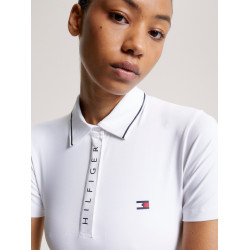 Polo Tommy Hilfiger Equestrian Harlem manches courtes femme Blanc