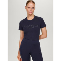 T-shirt Tommy Hilfiger Equestrian Belmont manches courtes à strass femme