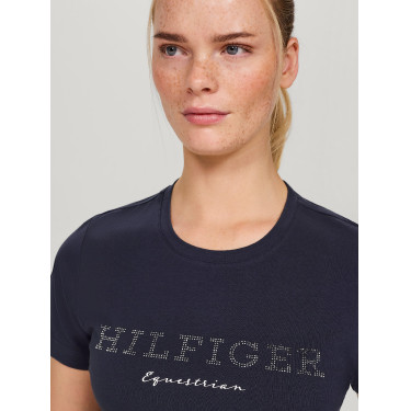 T-shirt Tommy Hilfiger Equestrian Belmont manches courtes à strass femme T-shirt Tommy Hilfiger Equestrian Belmont manches courtes à strass femme