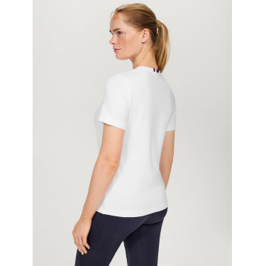 T-shirt Tommy Hilfiger Equestrian Belmont manches courtes à strass femme Blanc T-shirt Tommy Hilfiger Equestrian Belmont manches courtes à strass femme Blanc