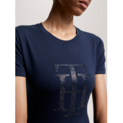 T-shirt Tommy Hilfiger Equestrian Manhattan manches courtes femme Bleu marine T-shirt Tommy Hilfiger Equestrian Manhattan manches courtes femme Bleu marine