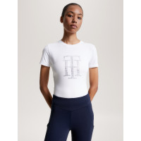T-shirt Tommy Hilfiger Equestrian Manhattan manches courtes femme Blanc