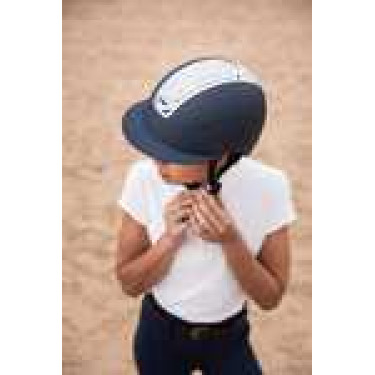 Casque d'équitation ornement en cristal Horze Arix II Bleu foncé / argent