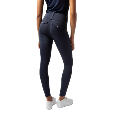 Legging Hybrid Horze Anya femme fullgrip Ouverture Bleu marine