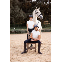 Pantalon d'équitation Horze Evelyn fond intégral femme Marine foncé Bleu