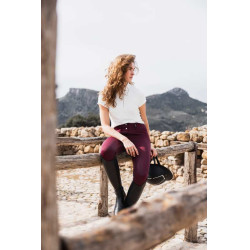 Pantalon d'équitation Horze Evelyn fond intégral femme Port Royale Bordeaux Pantalon d'équitation Horze Evelyn fond intégral femme Port Royale Bordeaux