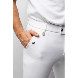 Pantalon fond intégral silicone Horze Grand Prix homme Blanc