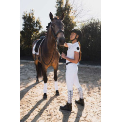 Pantalon Horze Grand Prix III Show fond intégral femme Blanc brillant Pantalon Horze Grand Prix III Show fond intégral femme Blanc brillant