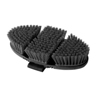 Brosse de pansage Flex Waldhausen soies synthétiques souples Noir / gris