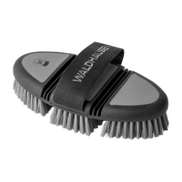 Brosse de pansage Flex Waldhausen soies synthétiques souples Noir / gris