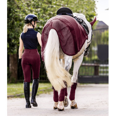 Couverture d'équitation anti-mouches Waldhausen Rom Rouge velouté