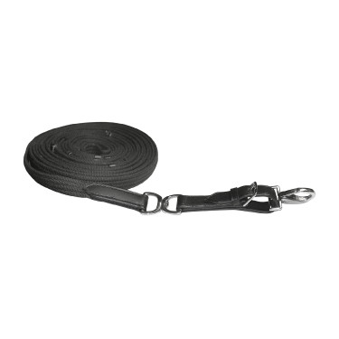 Longe à tourner sangle Waldhausen avec arrêtoir et œil tournant Noir