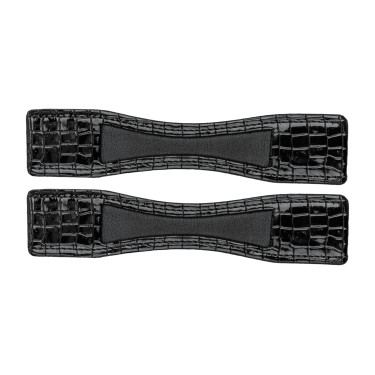 Protection d'éperons Waldhausen cuir verni la paire Noir cuir