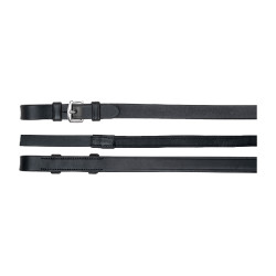 Rênes cuir caoutchouc Waldhausen sans barrettes Noir