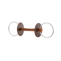 Mors de filet Beris cuir anneau 7,5 cm