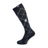 Chaussettes d'équitation ELT Argyle Noir / bleu pierre