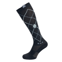 Chaussettes d'équitation ELT Argyle Noir / bleu pierre Chaussettes d'équitation ELT Argyle Noir / bleu pierre