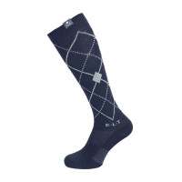 Chaussettes d'équitation ELT Argyle Bleu profond / bleu pierre