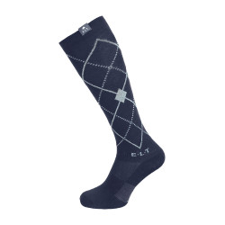 Chaussettes d'équitation ELT Argyle Bleu profond / bleu pierre