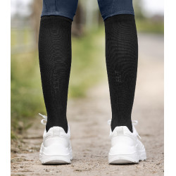 Chaussettes d'équitation ELT effet de compression Noir