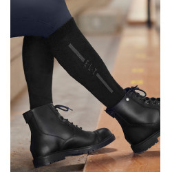 Chaussettes d'équitation ELT unisexe mérinos Noir