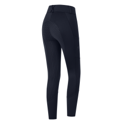 Pantalon d'équitation ELT taille haute Essential silicone Bleu profond