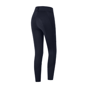 Pantalon d'équitation ELT taille haute Essential silicone Bleu profond