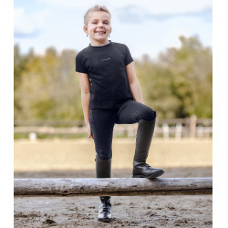 Pantalon d'équitation ELT Essential grip genoux enfant Bleu profond