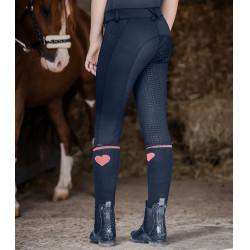 Pantalon d'équitation ELT Essential silicone enfant Bleu profond