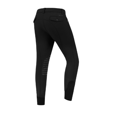 Pantalon d'équitation ELT Mailo grip genoux homme Noir