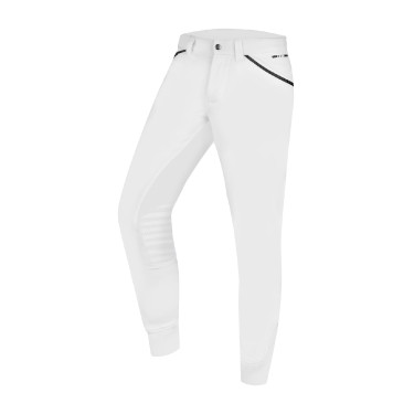 Pantalon d'équitation ELT Mailo grip genoux homme Blanc