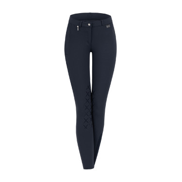 Pantalon d'équitation ELT Micro grip genoux Bleu nocturne