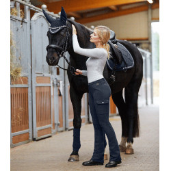 Pantalon d'équitation ELT Micro Jodhpur Cargo silicone Bleu nocturne Pantalon d'équitation ELT Micro Jodhpur Cargo silicone Bleu nocturne