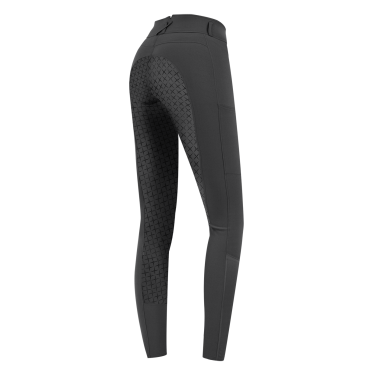 Pantalon d'équitation ELT Micro Sport silicone taille haute Asphalte Gris