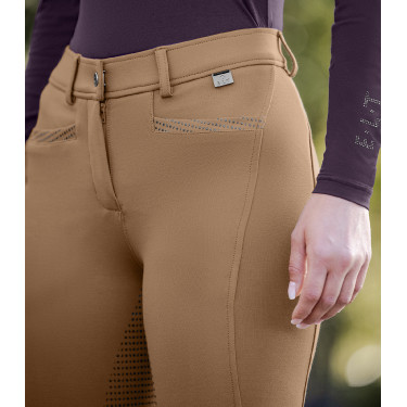 Pantalon d'équitation ELT Oktavia silicone Cappuccino Marron