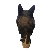 Máscara anti-moscas classic orejas y flecos de nariz Kentucky Noir Máscara anti-moscas classic orejas y flecos de nariz Kentucky Noir