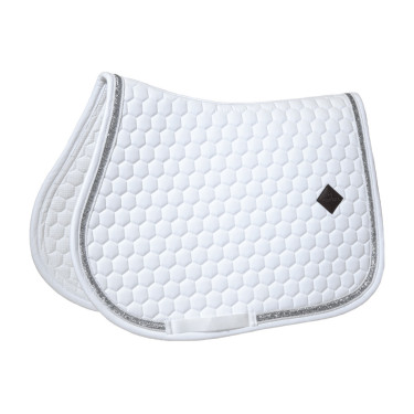 Tapis de Selle Glitter Band Jumping Kentucky Blanc / argent