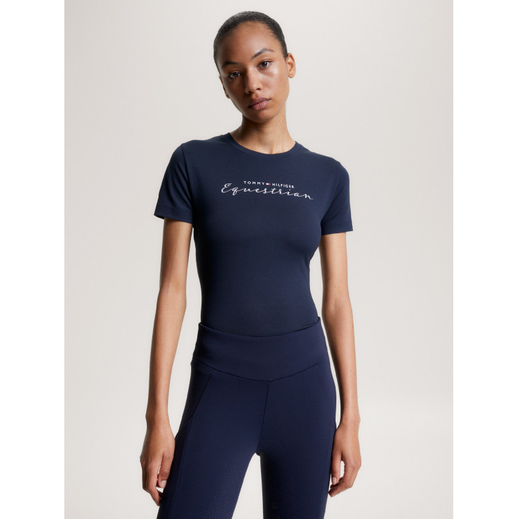 T-shirt graphique Tommy Hilfiger Equestrian Brooflyn manches courtes femme T-shirt graphique Tommy Hilfiger Equestrian Brooflyn manches courtes femme