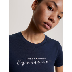 T-shirt graphique Tommy Hilfiger Equestrian Brooflyn manches courtes femme Desert sky