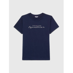 T-shirt graphique Tommy Hilfiger Equestrian Brooflyn manches courtes femme Desert sky