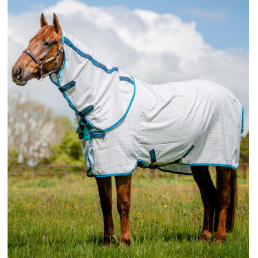 Couverture anti-mouches Horseware Amigo Summer Plus Carreaux marine / bleu électrique / marine
